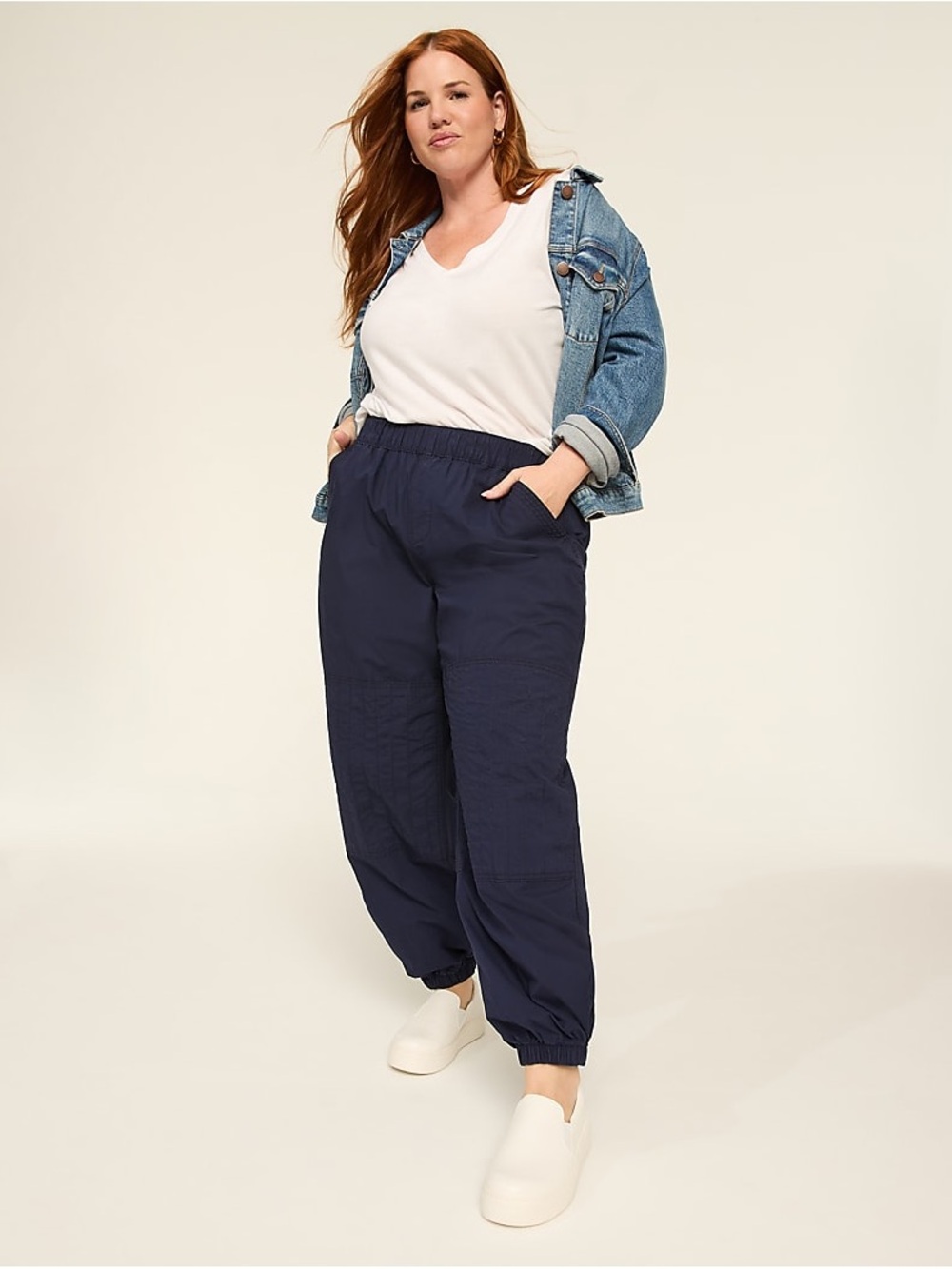 Lane Bryant Black Utility Parachute Pants 14/16 Relaxed Straight Cotton